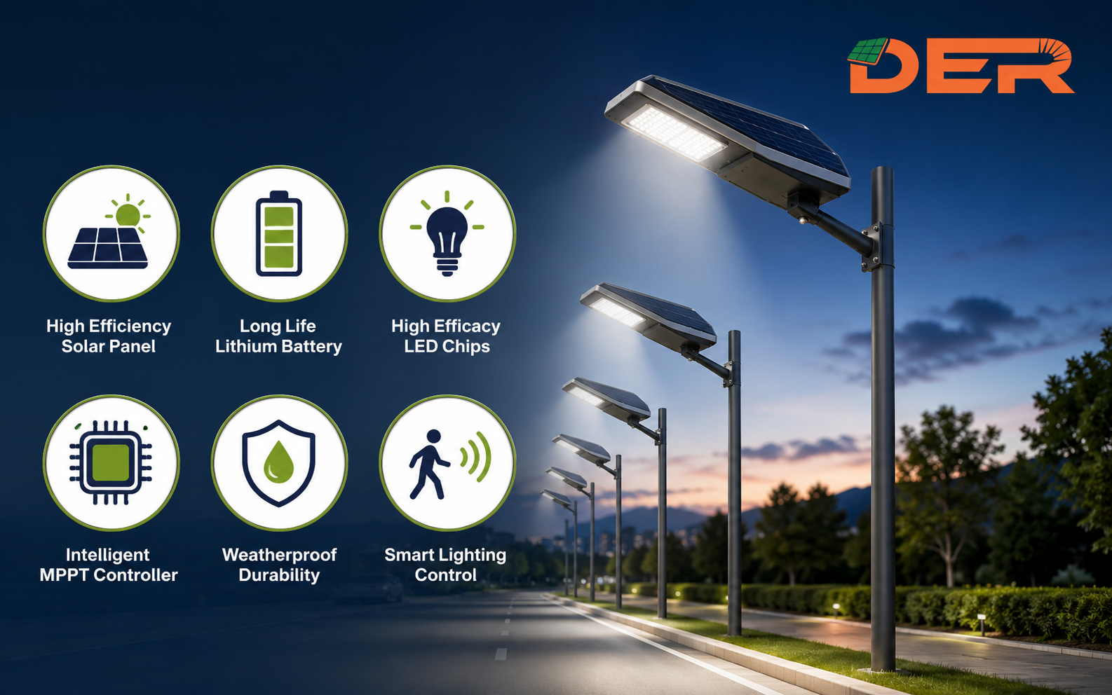 features of an all in one solar street light